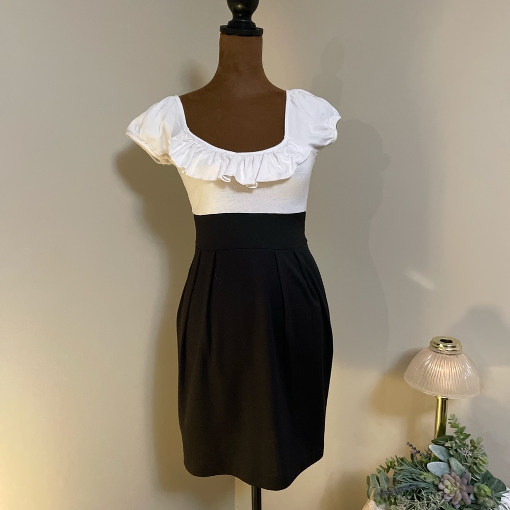 Chic Black and White Jersey knit Dress